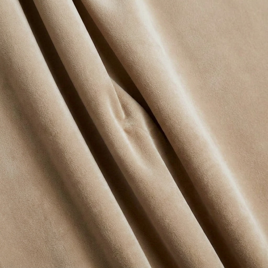 Rideaux en velours épais beige Wave